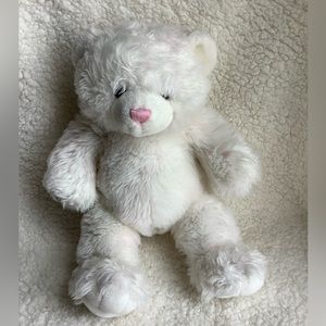 Build A Bear Workshop White and Pink Plush Bear 2005 Soft and Cuddly 🧸